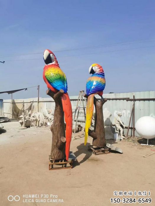 城市鸚鵡雕塑 風景區彩繪雕塑 抽象擺件 城市鸚鵡雕塑 風景區彩繪雕塑 抽象擺件