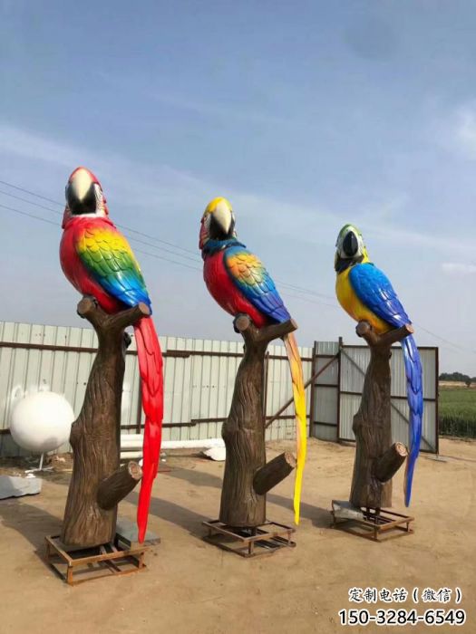廣場鸚鵡雕塑 公園仿真雕塑 抽象擺件 廣場鸚鵡雕塑 公園仿真雕塑 抽象擺件