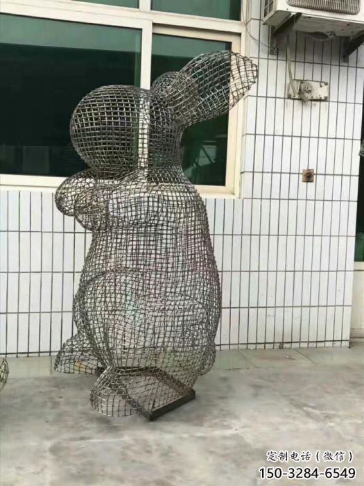 抽象大白兔雕塑 店門口彩繪雕塑 步行街擺件 抽象大白兔雕塑 店門口彩繪雕塑 步行街擺件