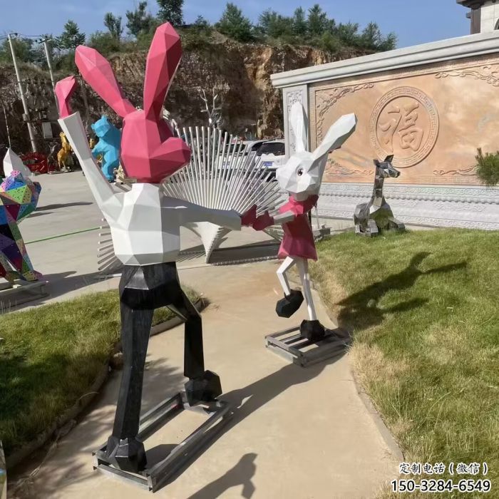 仿真兔子雕塑 酒店公園雕塑 風(fēng)景區(qū)擺件