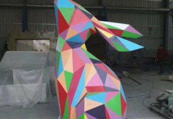 園林大白兔雕塑 城市廣場(chǎng)雕塑 步行街?jǐn)[件