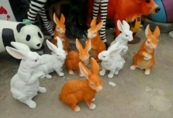 園林大白兔雕塑 風(fēng)景區(qū)仿真雕塑 廣場(chǎng)小品