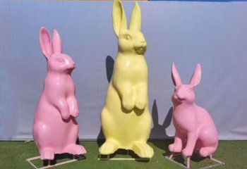 城市兔子雕塑 風景區彩繪雕塑 抽象擺件