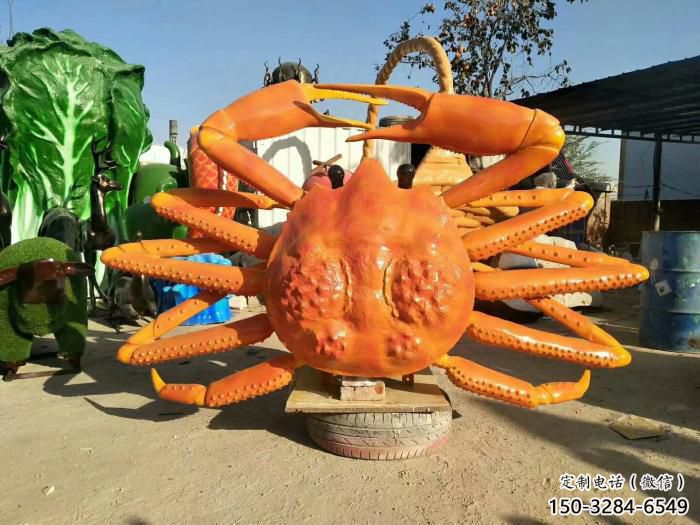 城市螃蟹雕塑 風(fēng)景區(qū)彩繪雕塑 抽象擺件
