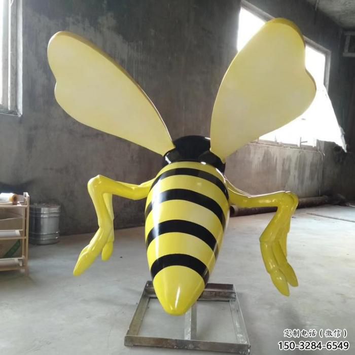 彩繪蜜蜂雕塑 仿真雕塑 步行街擺件