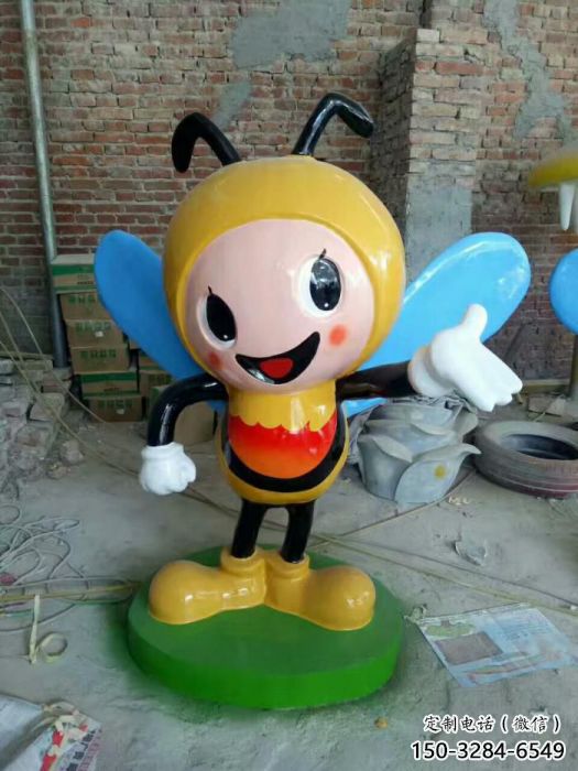 抽象蜜蜂雕塑 店門(mén)口彩繪雕塑 步行街?jǐn)[件