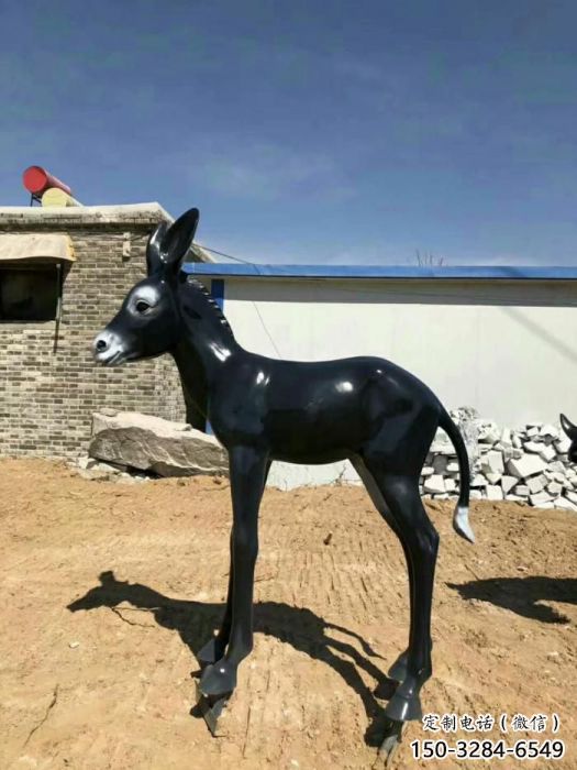 大型毛驢雕塑 商業(yè)街廣場雕塑 古銅色擺件