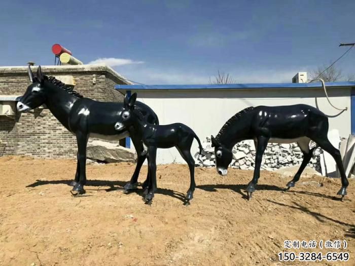 仿古毛驢雕塑 庭院彩繪雕塑 田間小品 仿古毛驢雕塑 庭院彩繪雕塑 田間小品