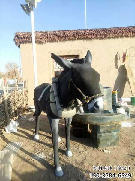 古銅色毛驢雕塑 大型城市雕塑 商業(yè)街擺件