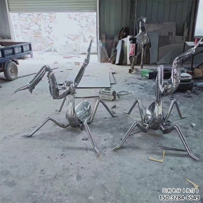 園林螳螂雕塑 田間彩繪雕塑 仿真擺件 園林螳螂雕塑 田間彩繪雕塑 仿真擺件