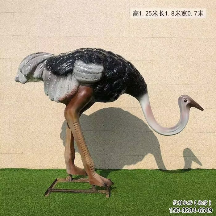 抽象鴕鳥雕塑 店門口彩繪雕塑 步行街?jǐn)[件