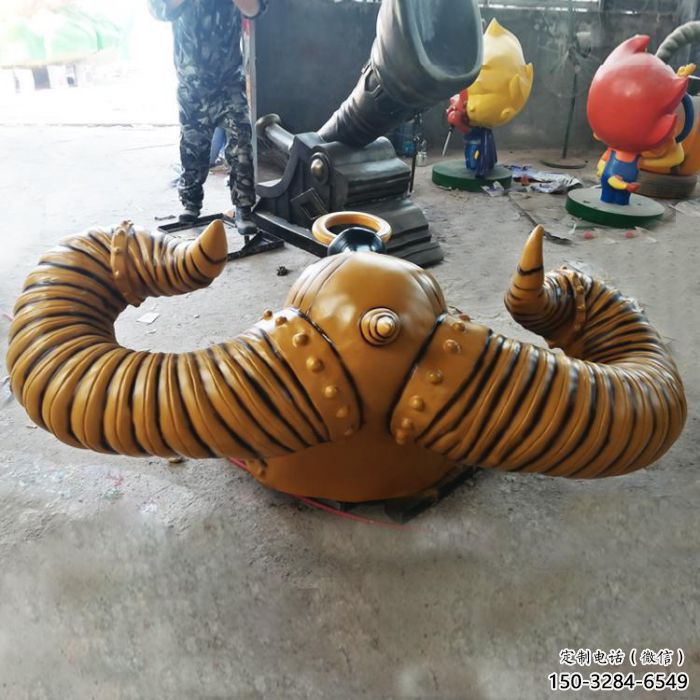 彩繪牛角雕塑 商業街廣場雕塑 古銅色擺件