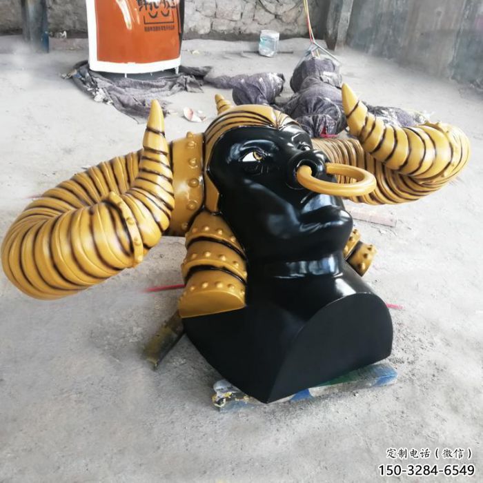 大型牛角雕塑 步行街宣傳雕塑 仿真擺件