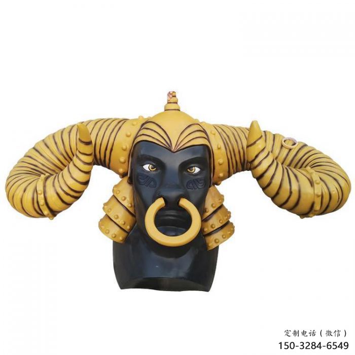 仿真牛角雕塑 酒店公園雕塑 風景區擺件