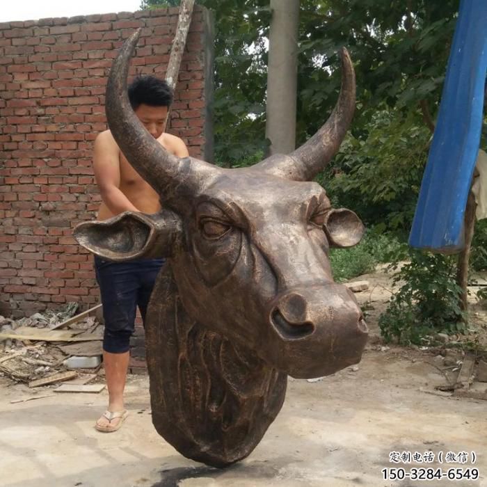創意牛頭雕塑 步行街店門口雕塑 動物小品