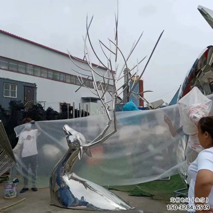 抽象鹿頭雕塑 店門口彩繪雕塑 步行街擺件 抽象鹿頭雕塑 店門口彩繪雕塑 步行街擺件