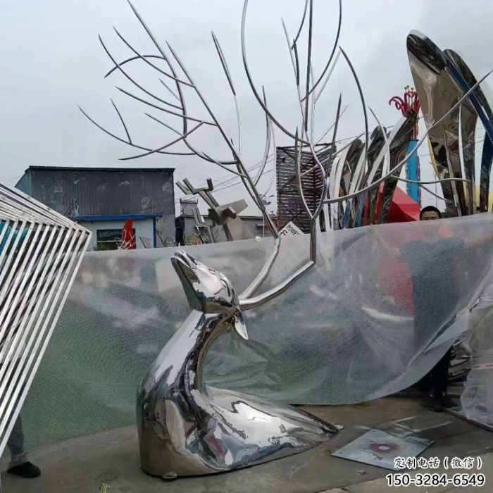 廣場鹿頭雕塑 公園仿真雕塑 抽象擺件 廣場鹿頭雕塑 公園仿真雕塑 抽象擺件