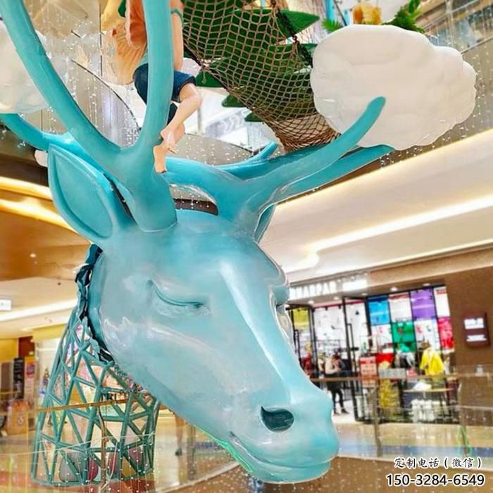 城市鹿頭雕塑 風景區彩繪雕塑 抽象擺件 城市鹿頭雕塑 風景區彩繪雕塑 抽象擺件