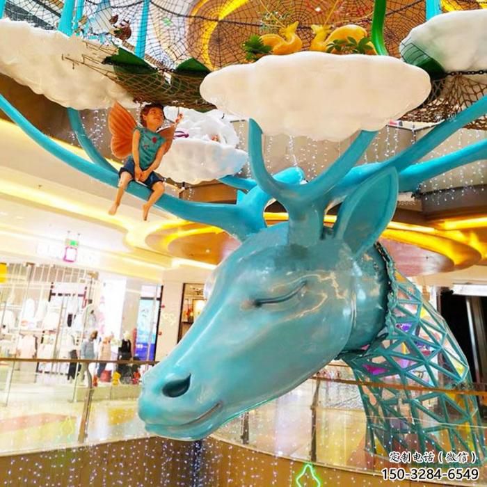 園林鹿頭雕塑 田間彩繪雕塑 仿真擺件 園林鹿頭雕塑 田間彩繪雕塑 仿真擺件