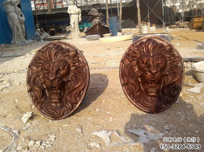 仿真獅子頭雕塑 店門口園林雕塑 動物小品