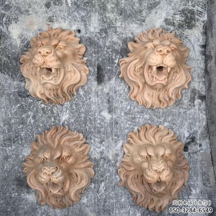 公園獅子頭雕塑 酒店門口雕塑 彩繪擺件
