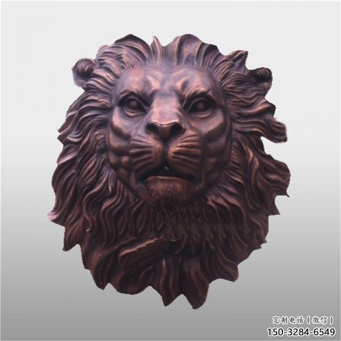 古銅色獅子頭雕塑 大型城市雕塑 商業(yè)街擺件