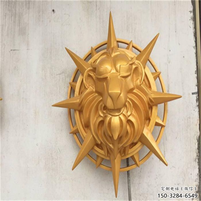 酒店獅子頭雕塑 庭院仿真雕塑 彩繪小品