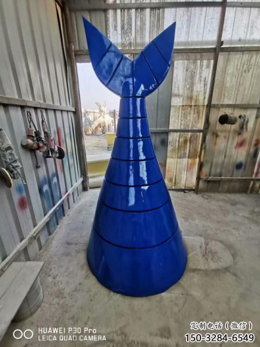 彩繪魚尾雕塑 仿真生物雕塑 步行街擺件 彩繪魚尾雕塑 仿真生物雕塑 步行街擺件