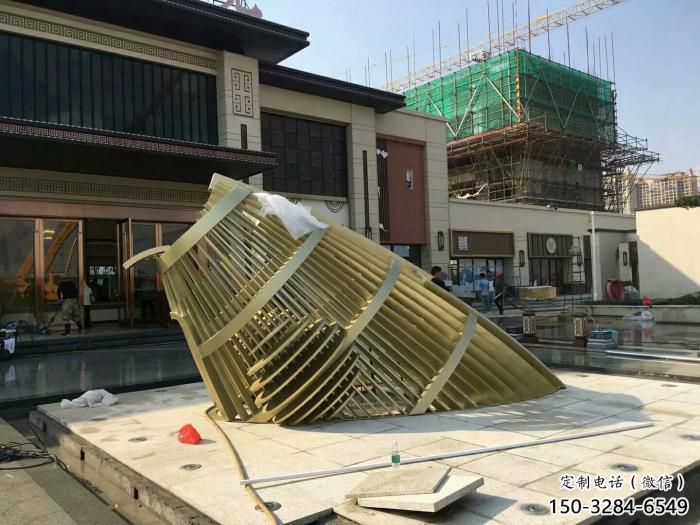 城市魚尾雕塑 風(fēng)景區(qū)彩繪雕塑 抽象擺件