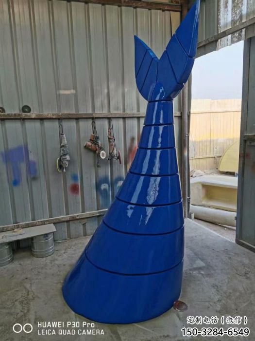 廣場(chǎng)魚尾雕塑 商業(yè)街廣場(chǎng)雕塑 古銅色擺件