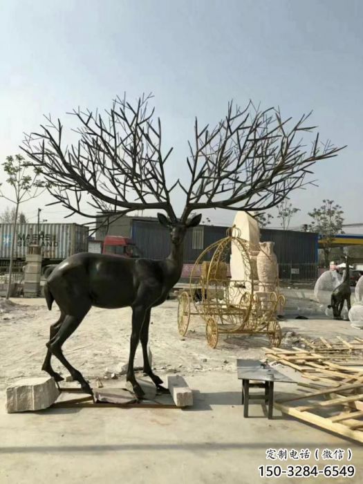 店門口麋鹿雕塑 創意景觀雕塑 仿真擺件