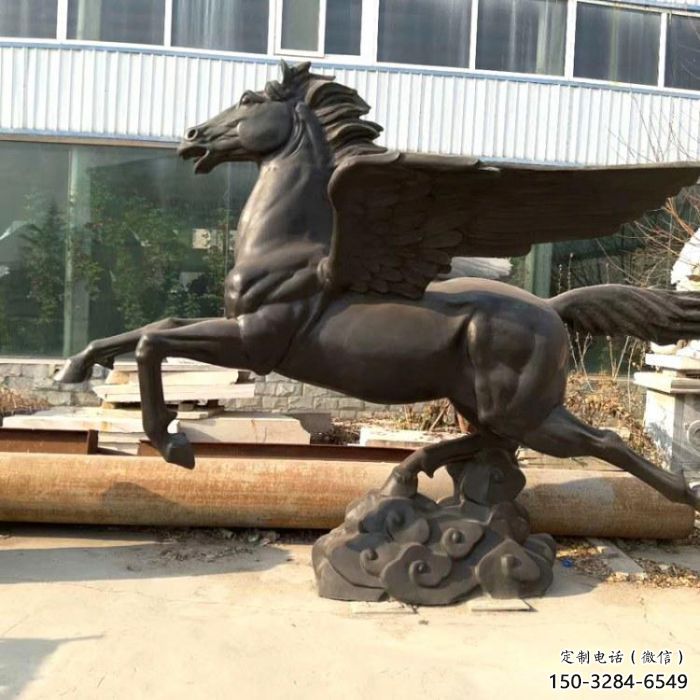 仿古奔馬雕塑 庭院彩繪雕塑 田間小品