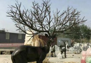 商業(yè)街麋鹿雕塑 售樓處雕塑 動物擺件