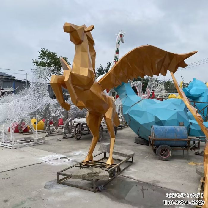 門口飛馬雕塑 售樓處仿真雕塑 彩繪小品 門口飛馬雕塑 售樓處仿真雕塑 彩繪小品