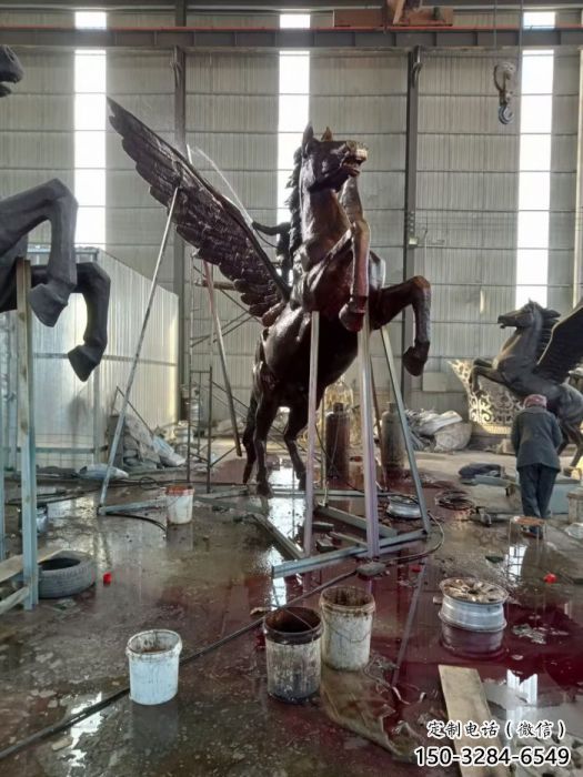 庭院飛馬雕塑 城市古銅色雕塑 動物小品