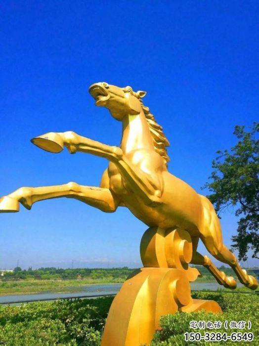 仿真金馬雕塑 店門口園林雕塑 動物小品 仿真金馬雕塑 店門口園林雕塑 動物小品