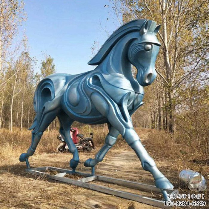 抽象駿馬雕塑 店門口彩繪雕塑 步行街擺件