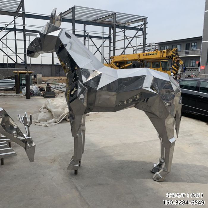 創(chuàng)意駿馬雕塑 步行街店門(mén)口雕塑 鏡面小品