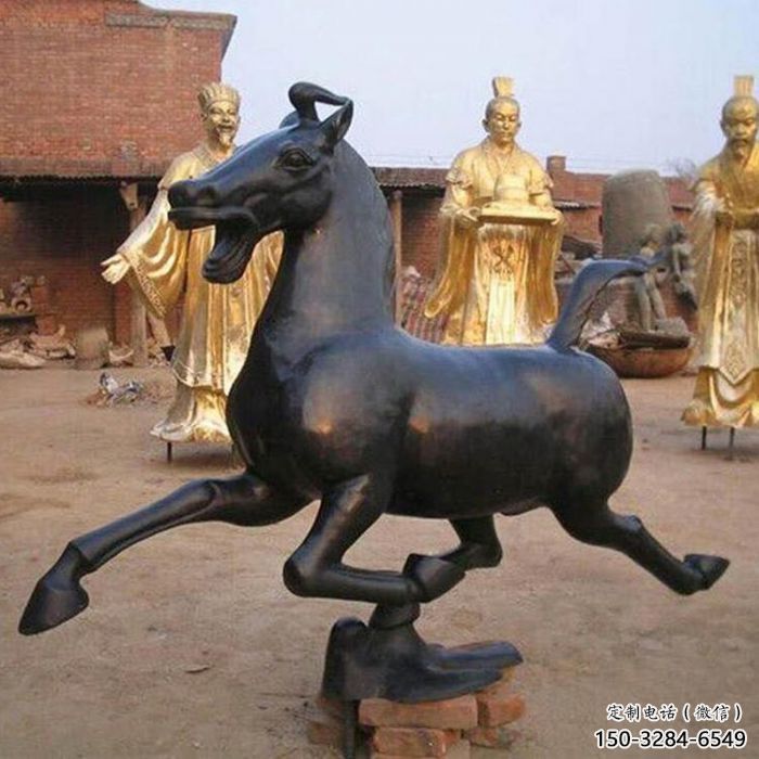 大型馬踏球雕塑 步行街宣傳雕塑 仿真擺件