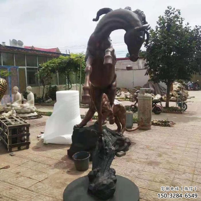 仿古馬踏球雕塑 庭院彩繪雕塑 田間小品 仿古馬踏球雕塑 庭院彩繪雕塑 田間小品