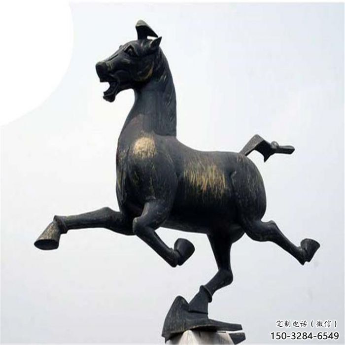 幾何馬踏球雕塑 庭院仿真雕塑 彩繪擺件