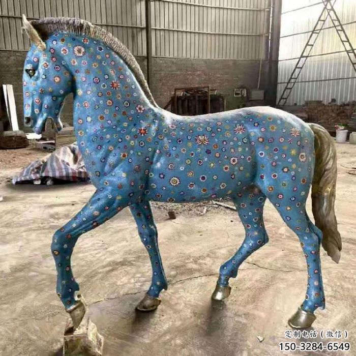 庭院馬踏球雕塑 城市古銅色雕塑 動物小品