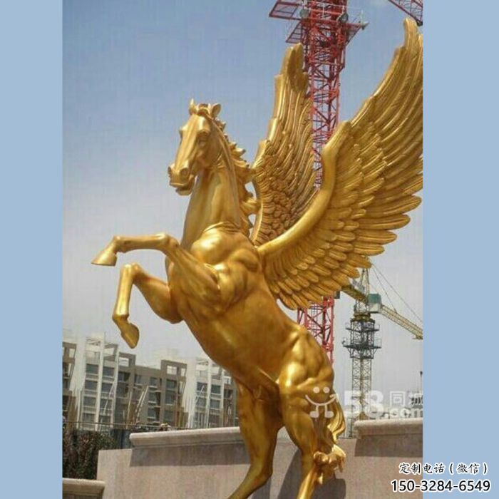 田間馬踏飛燕雕塑 彩繪仿真雕塑 園林擺件