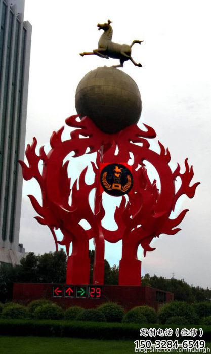 城市馬踏飛燕雕塑 風景區彩繪雕塑 抽象擺件 城市馬踏飛燕雕塑 風景區彩繪雕塑 抽象擺件