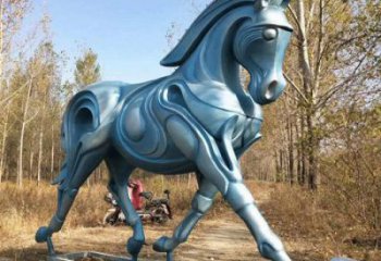 抽象駿馬雕塑 店門口彩繪雕塑 步行街擺件