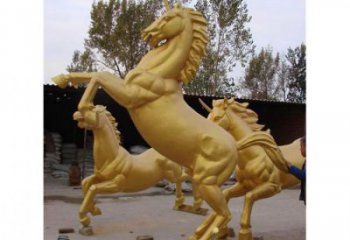 商場馬踏球雕塑 仿真雕塑 店門口小品