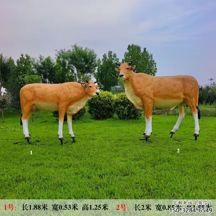 幾何黃牛雕塑 庭院仿真雕塑 彩繪擺件 幾何黃牛雕塑 庭院仿真雕塑 彩繪擺件