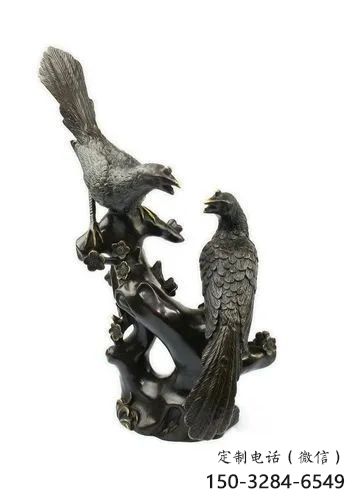 古銅色喜鵲雕塑 大型城市雕塑 商業街擺件