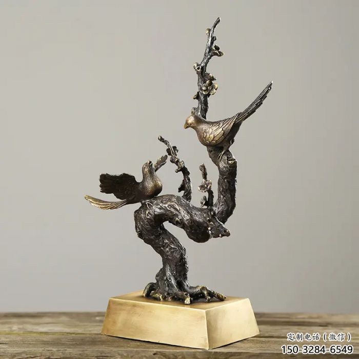 園林喜鵲雕塑 田間彩繪雕塑 仿真擺件