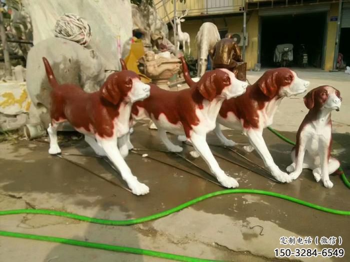 田間小狗雕塑 彩繪仿真雕塑 園林擺件